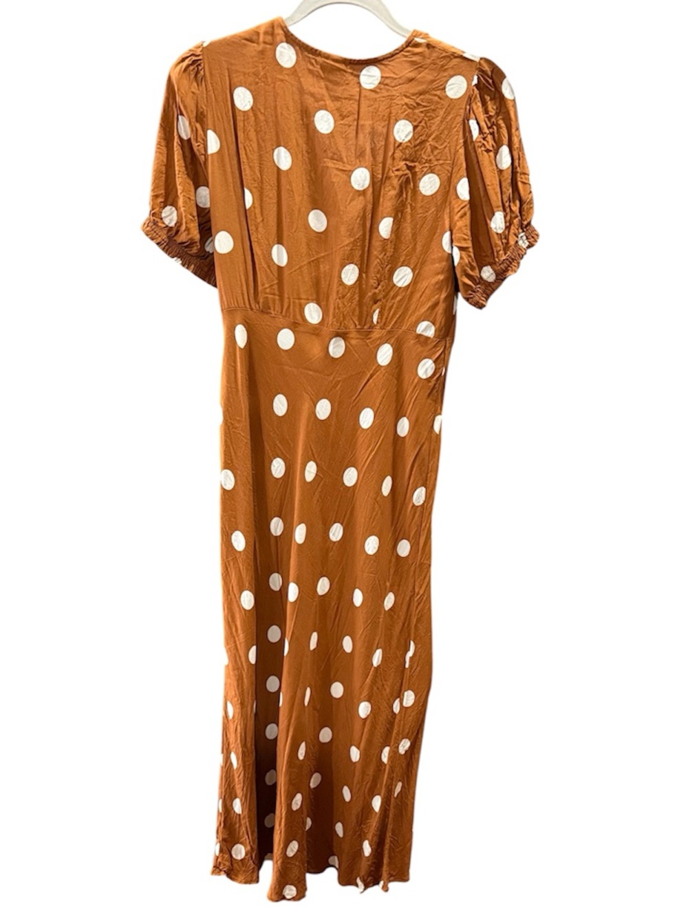 a new day Rust Polka Dot Midi Dress White polka Dots size M - Picture 4 of 8